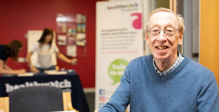 A man at a Healthwatch event