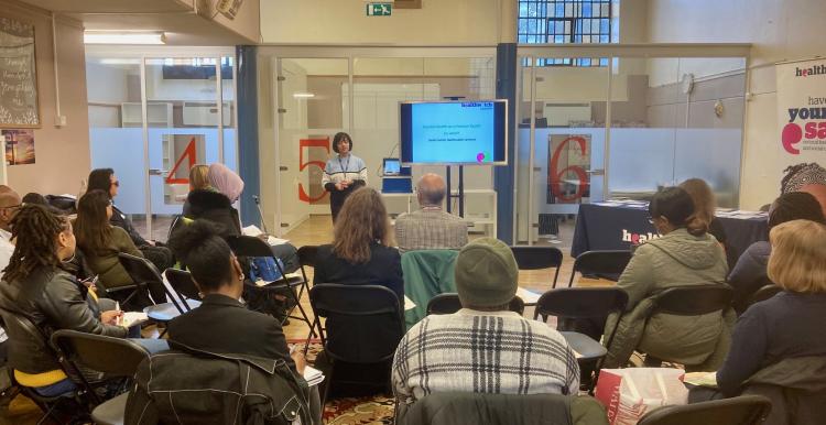 Anna presenting HWL World Mental Health Day Workshop 