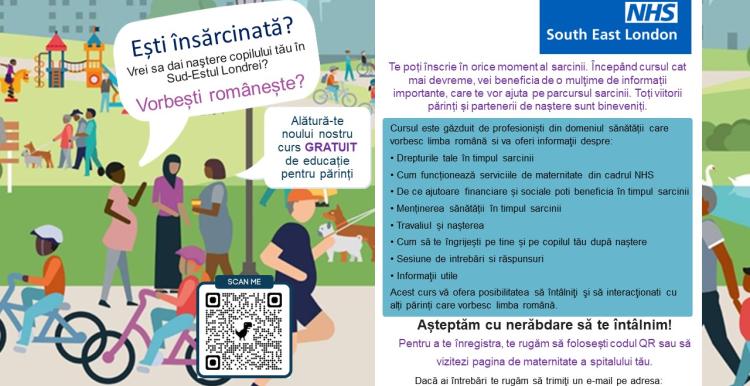 Parent education flyer in Romanian.