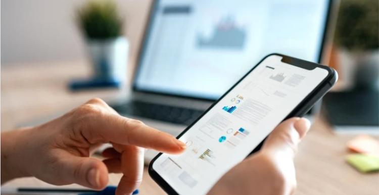 Person using a touch screen on a phone