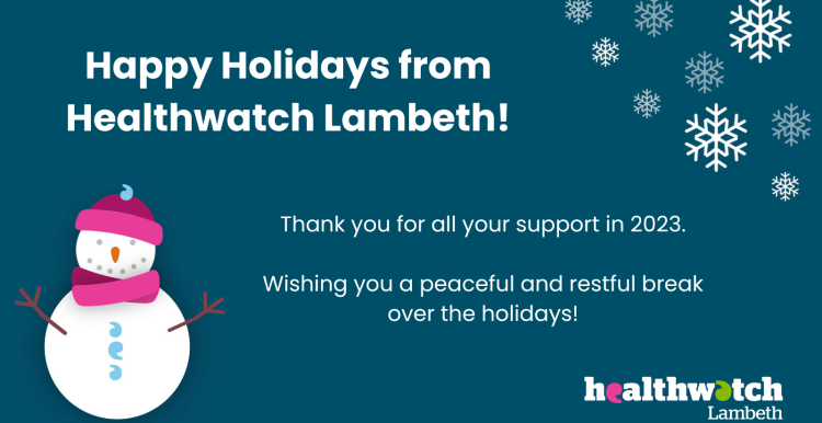 Happy holidays from Healthwatch Lambeth!