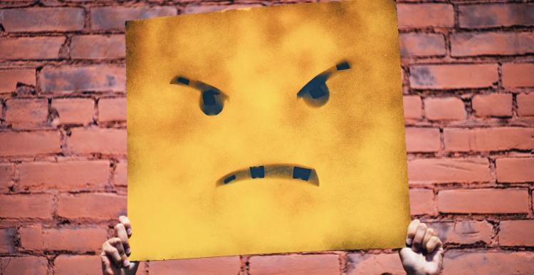 an angry cartoon face