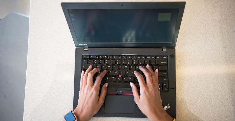 a person using a laptop