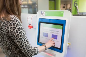 A person completing a survey 