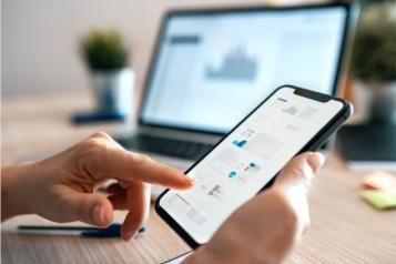 Person using a touch screen on a phone