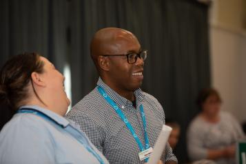 Man at a Healthwatch event