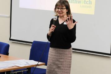 Kate presenting the new plan