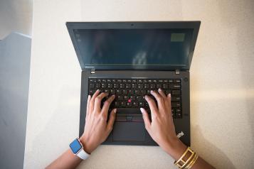 a person using a laptop