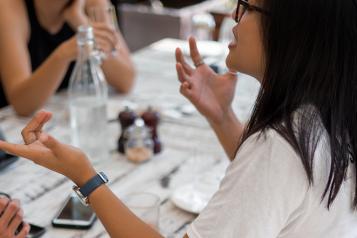 lady speaking to a group