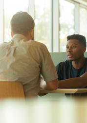 Healthwatch Lambeth a picture of someone talking to GP about mental health 
